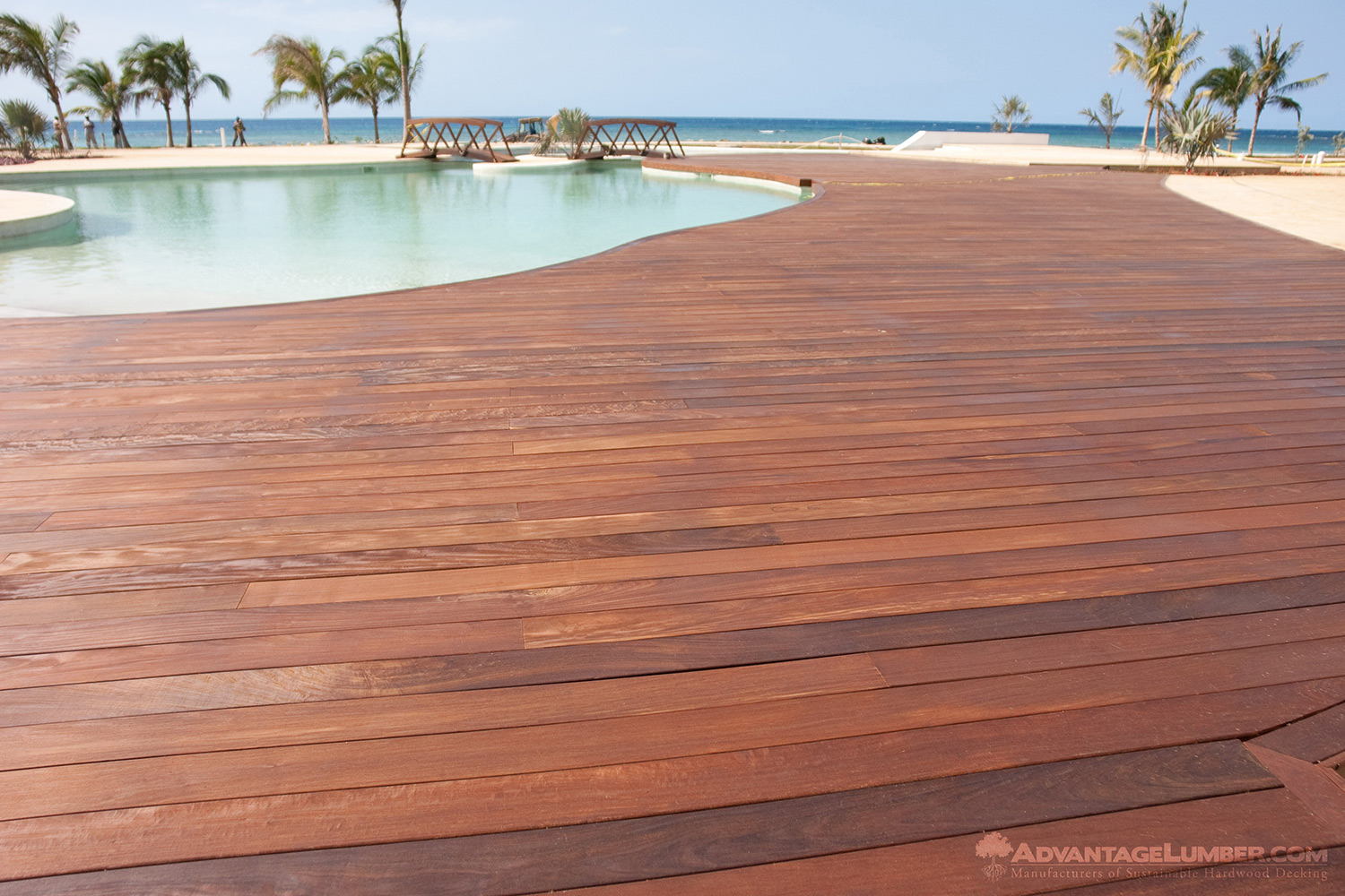 Ipe pool deck in the caribbean