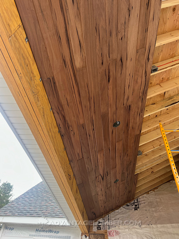 Installing a Pecky Bolivian Walnut Ceiling
