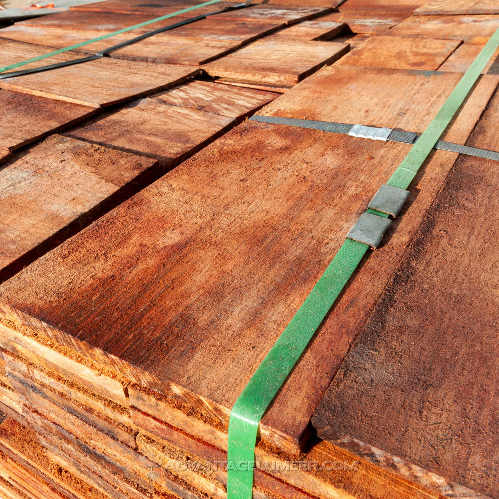 Bundles of wallaba roofing shingles.