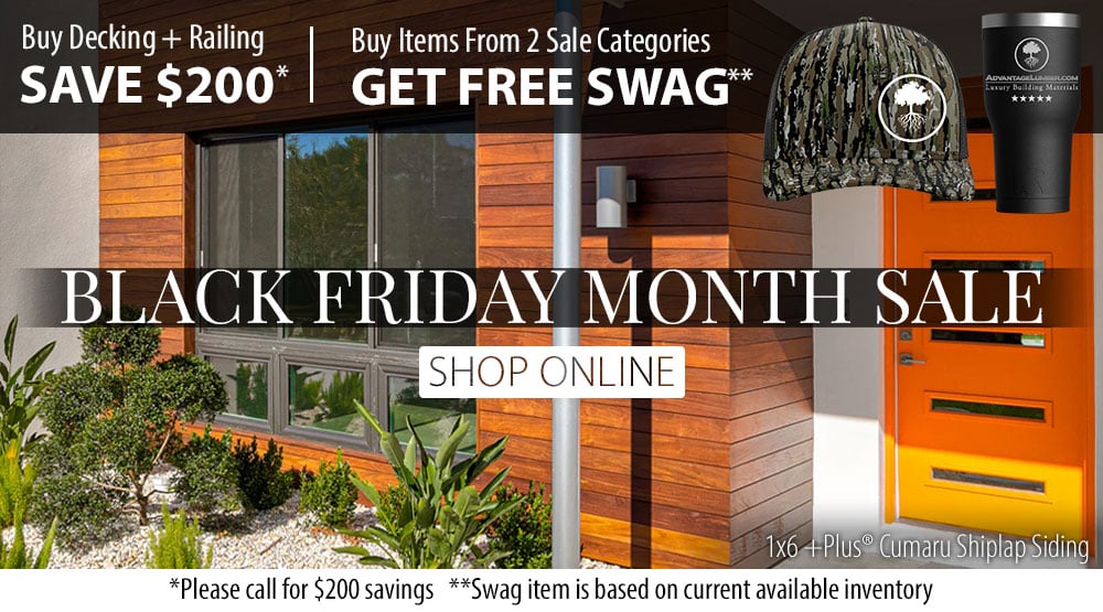 Black Friday Sales on Decking, Siding, Ceiling, Flooring, Lumber, and More!