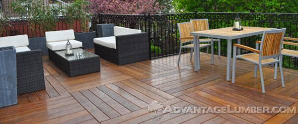 This gorgeous Cumaru deck was built into a checkerboard pattern using 6' boards.