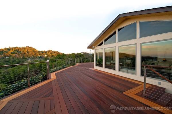 This gorgeous ipe and Garapa deck will last for year with no chemical treatment.