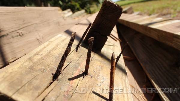 Nails tend to corrode much faster than other decking fasteners and cause many deck collapses.