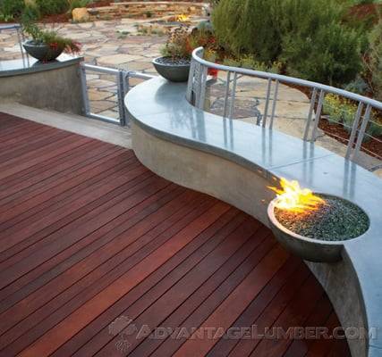 Deck with Fire Pit and Pavers