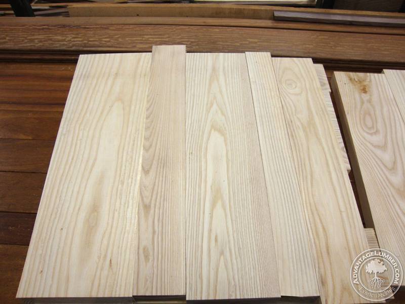 Ash wood arranged to be glued for table tops