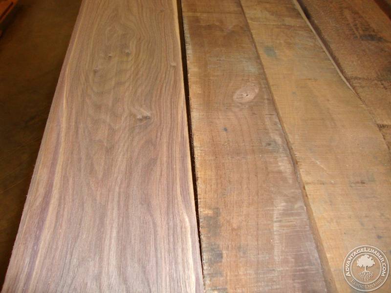 Walnut boards ready to be milled for trim